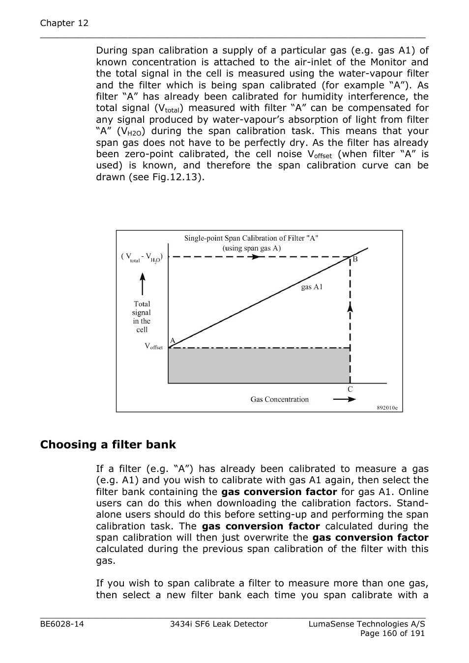 Choosing a filter bank | LumaSense Technologies 3434i SF6 Leak Detector User Manual | Page 160 / 191