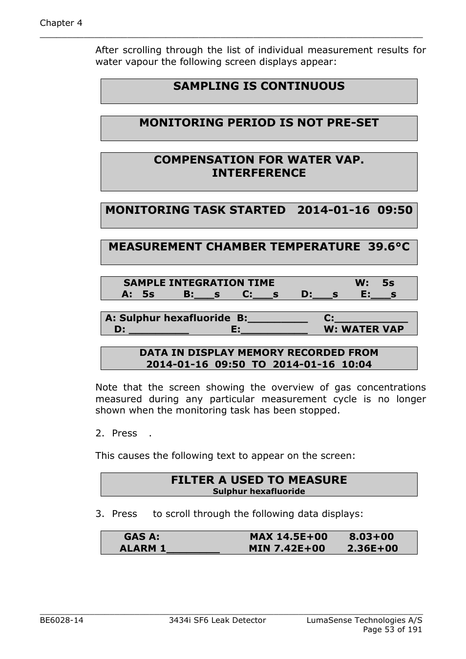 LumaSense Technologies 3434i SF6 Leak Detector User Manual | Page 53 / 191