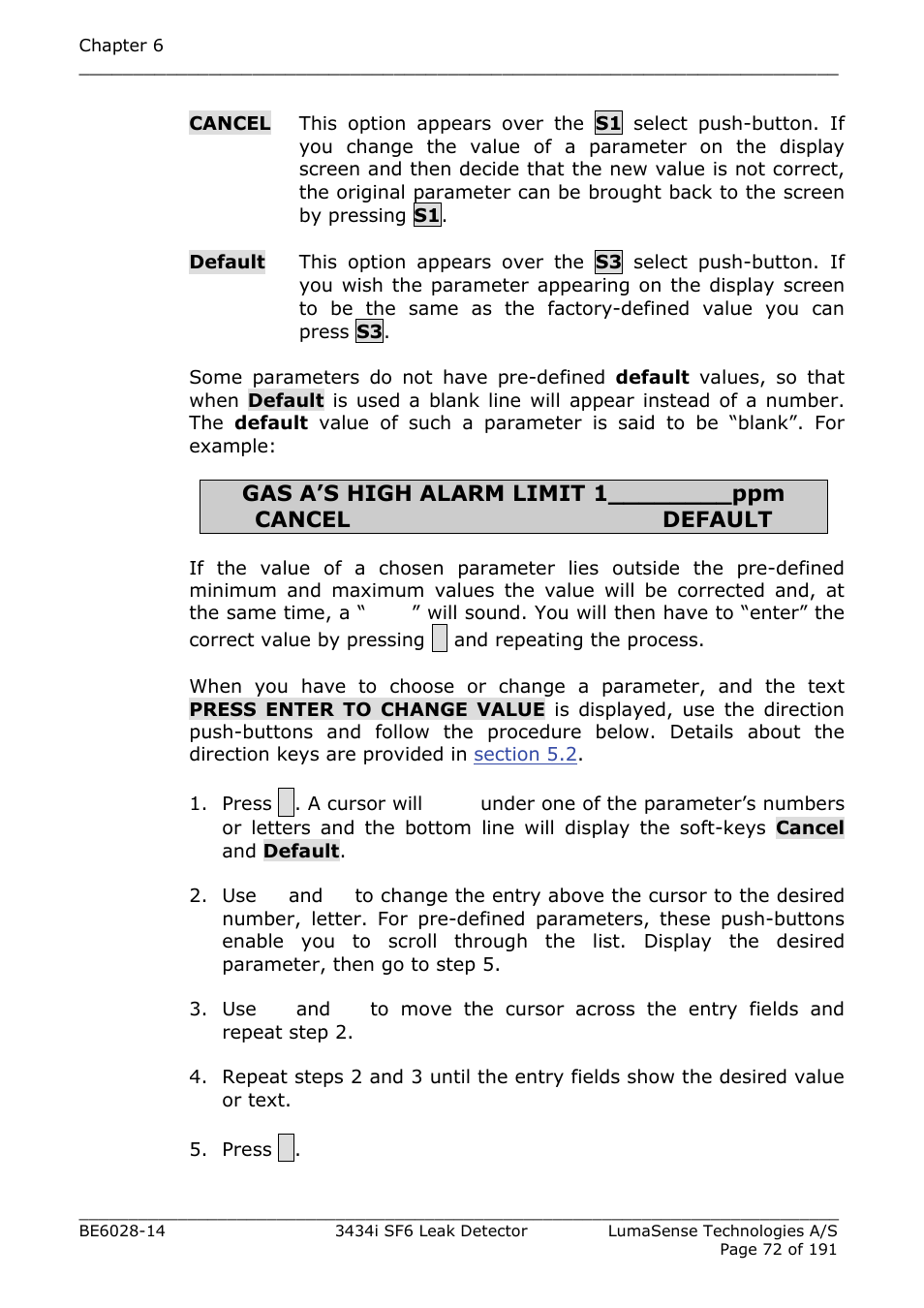 LumaSense Technologies 3434i SF6 Leak Detector User Manual | Page 72 / 191