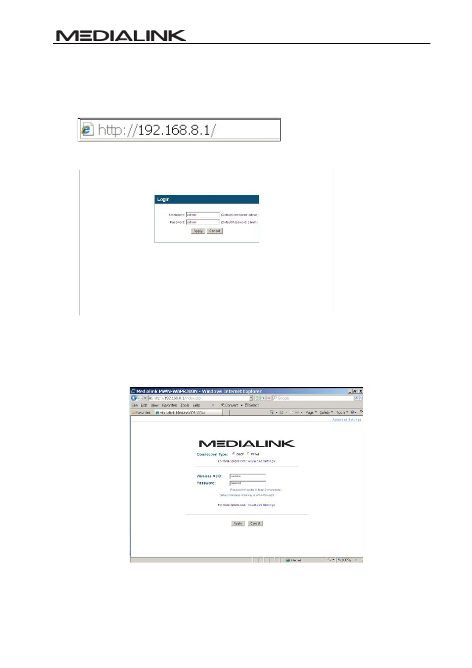 2 log in to the router, Og in to the, Outer | Mediabridge MWN-WAPR150Nv2 User Guide User Manual | Page 15 / 62