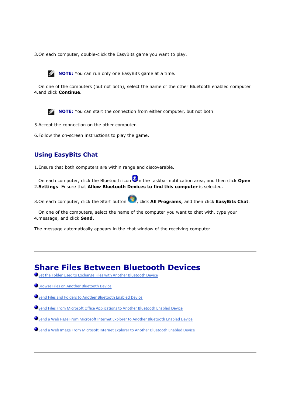 Share files between bluetooth devices, Using easybits chat | Mediabridge MUA-BA3 Windows Vista / 7 User Manual | Page 47 / 61