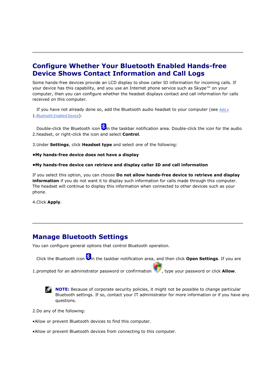 Manage bluetooth settings | Mediabridge MUA-BA3 Windows Vista / 7 User Manual | Page 56 / 61