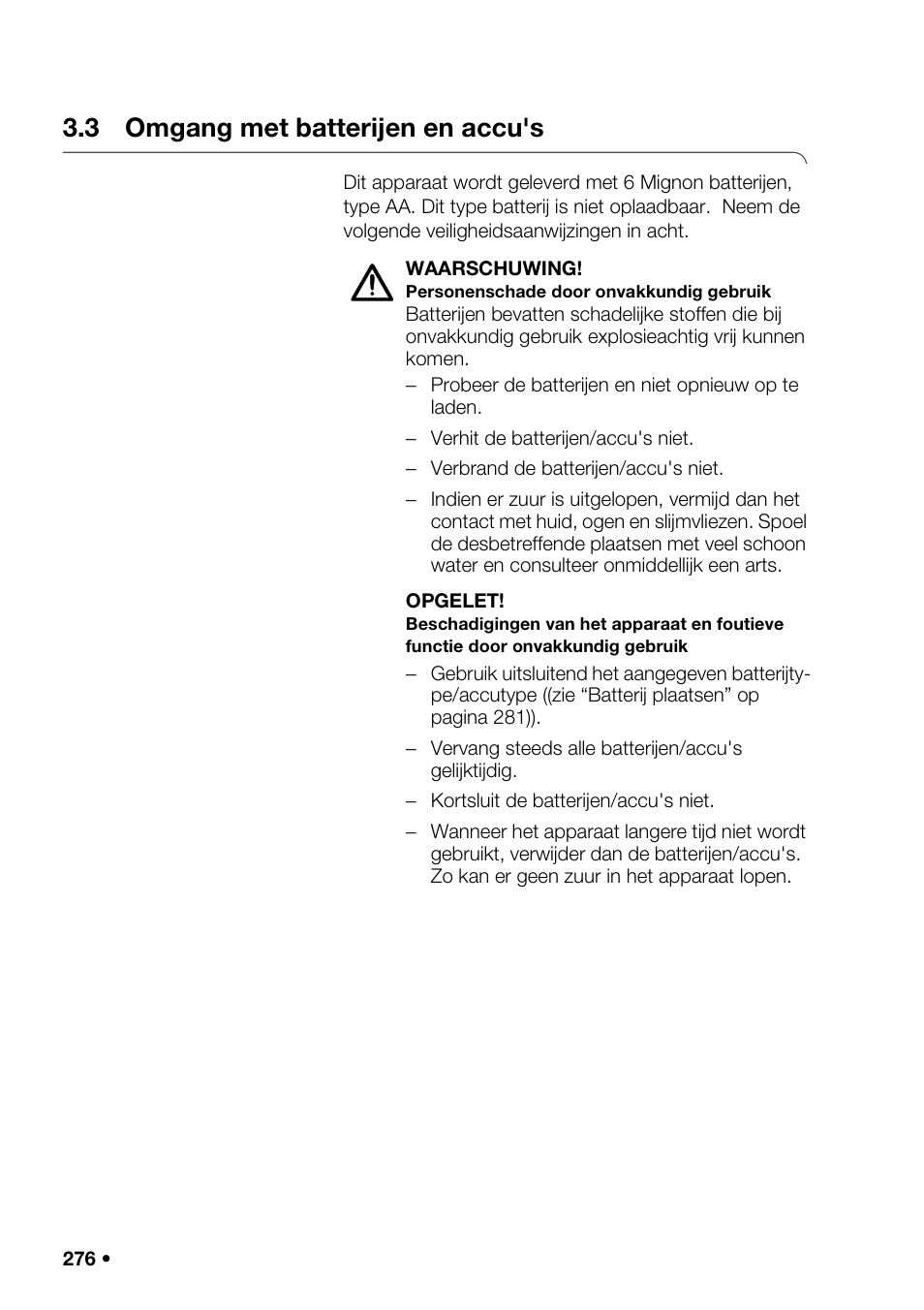 3 omgang met batterijen en accu's, K make | Seca 376 User Manual | Page 276 / 401