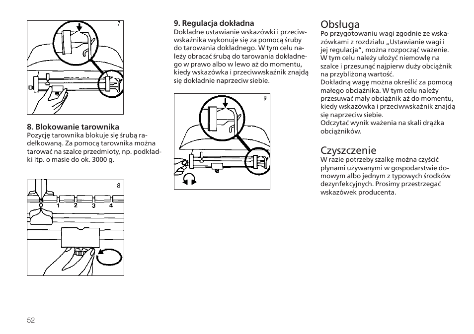 Obsługa, Czyszczenie | Seca 745 User Manual | Page 52 / 56