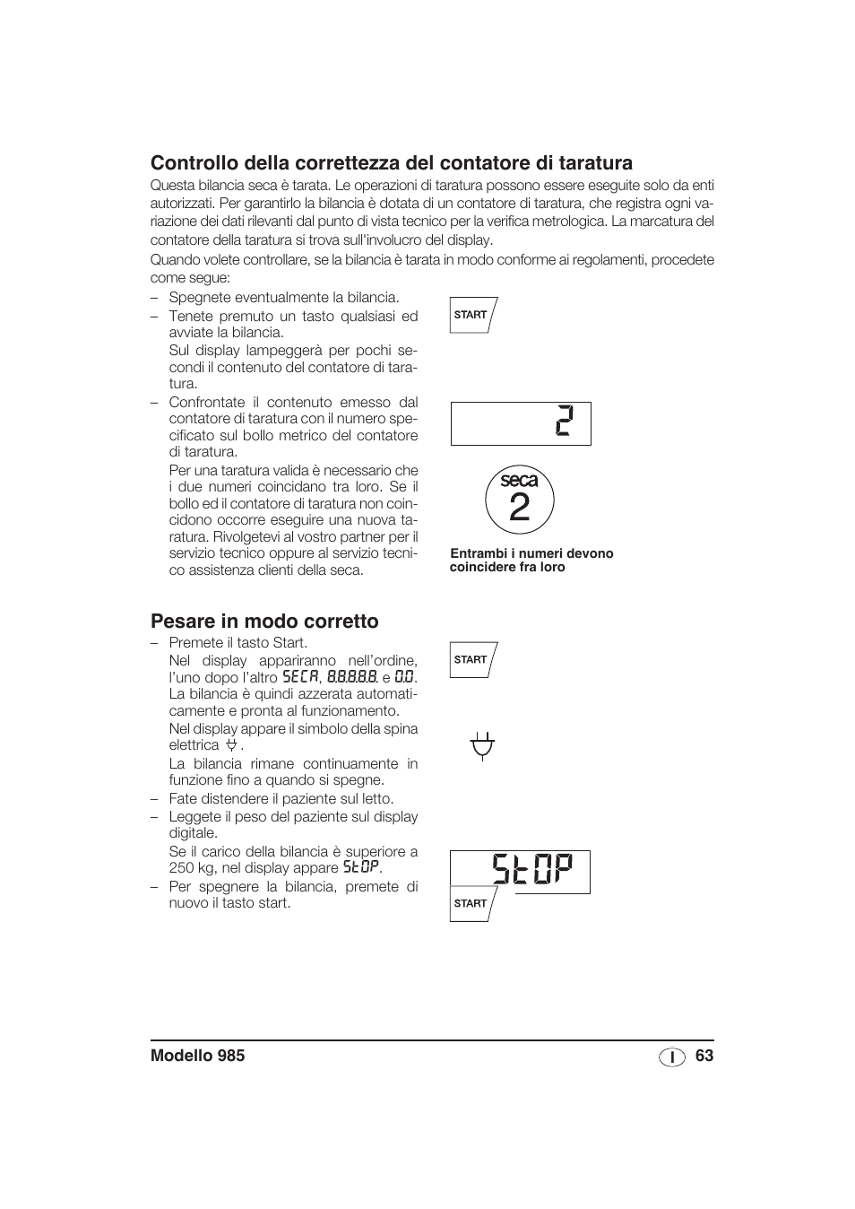 Pesare in modo corretto | Seca 985 User Manual | Page 63 / 239