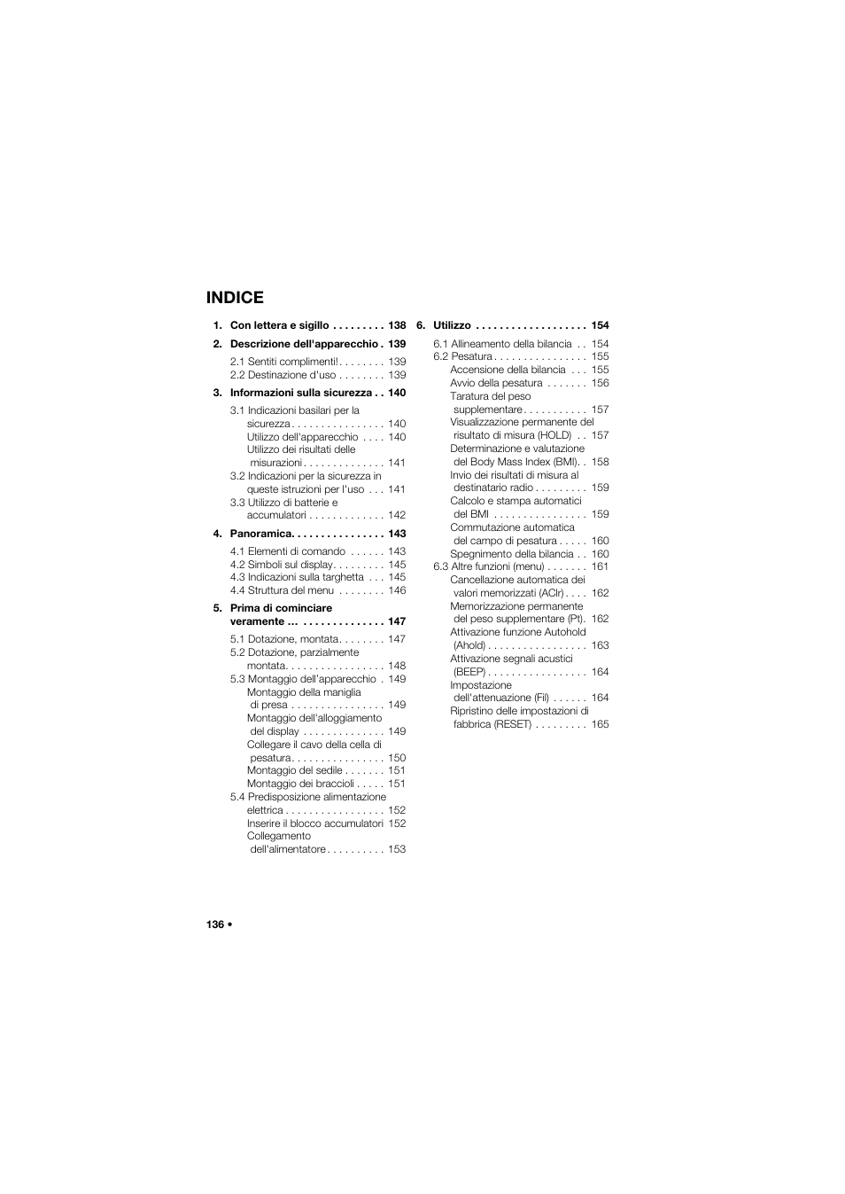 Italiano, Indice | Seca 959 User Manual | Page 136 / 317