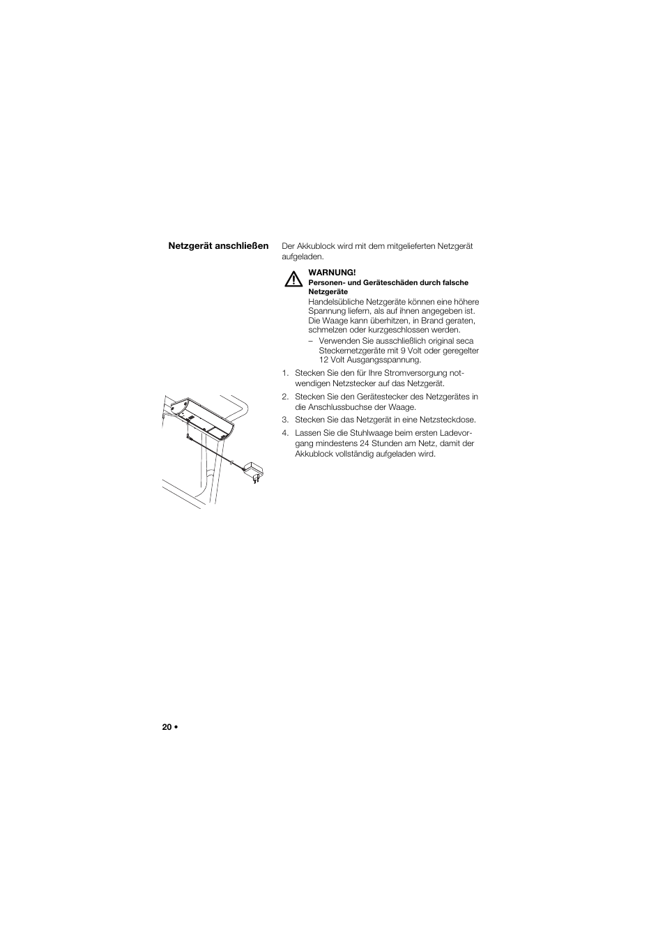 Netzgerät anschließen | Seca 959 User Manual | Page 20 / 317