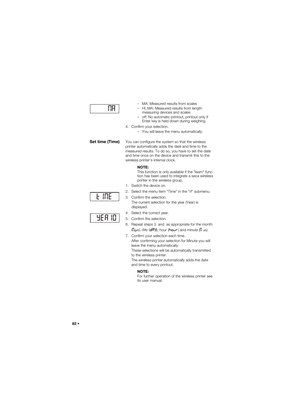 Set time (time) | Seca 959 User Manual | Page 82 / 317