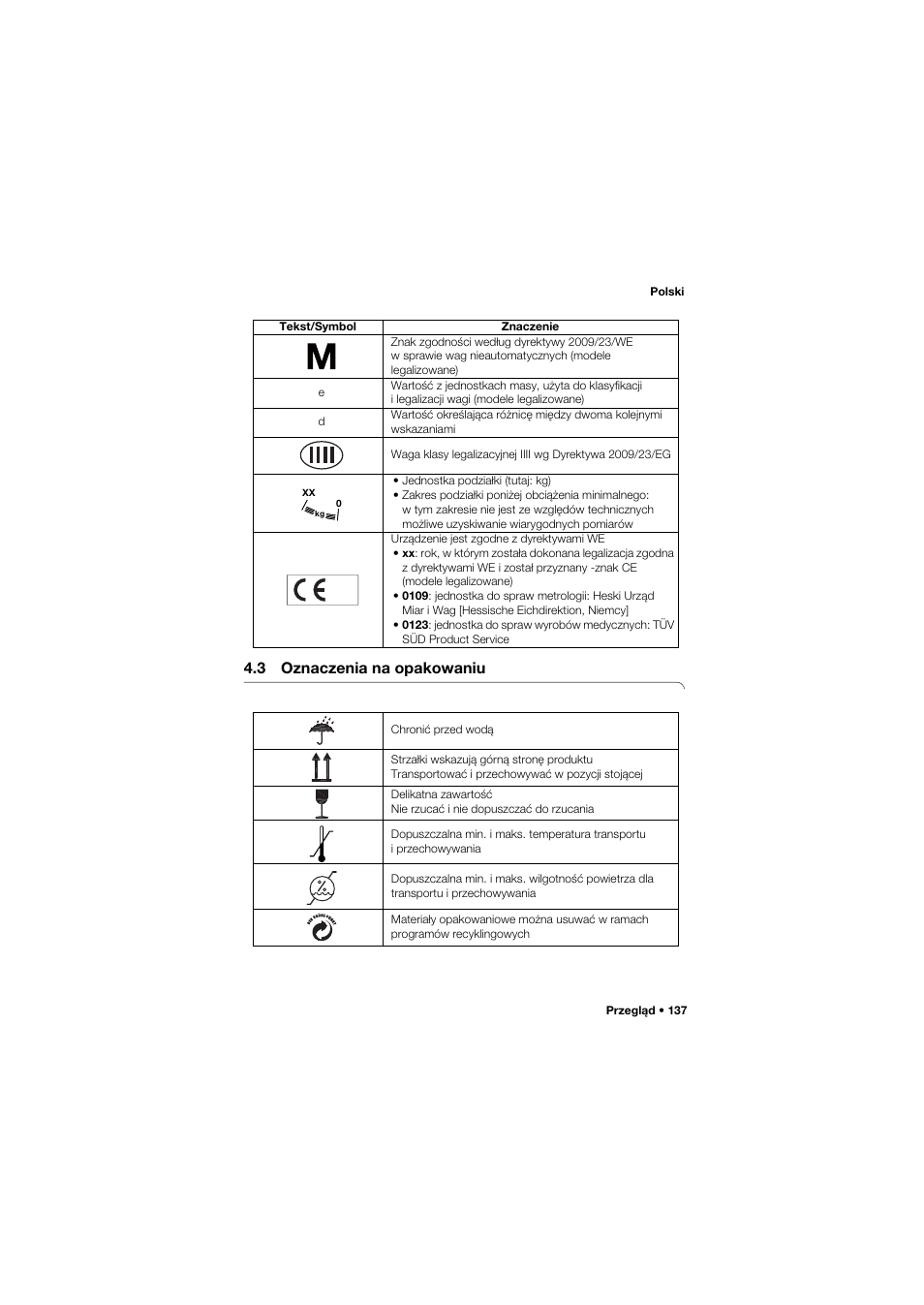 3 oznaczenia na opakowaniu | Seca 762 User Manual | Page 137 / 155