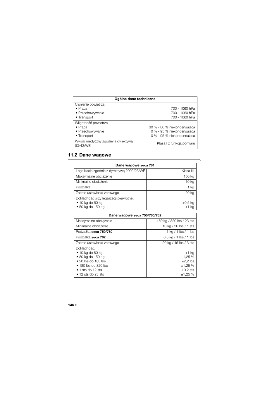 2 dane wagowe | Seca 762 User Manual | Page 146 / 155