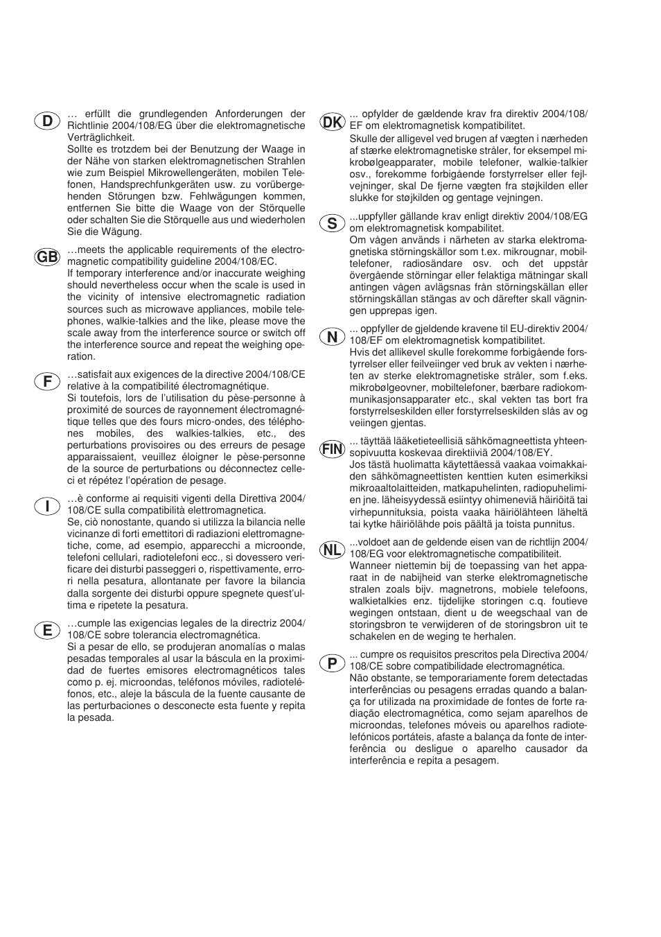 Nl p | Seca 869 User Manual | Page 101 / 102