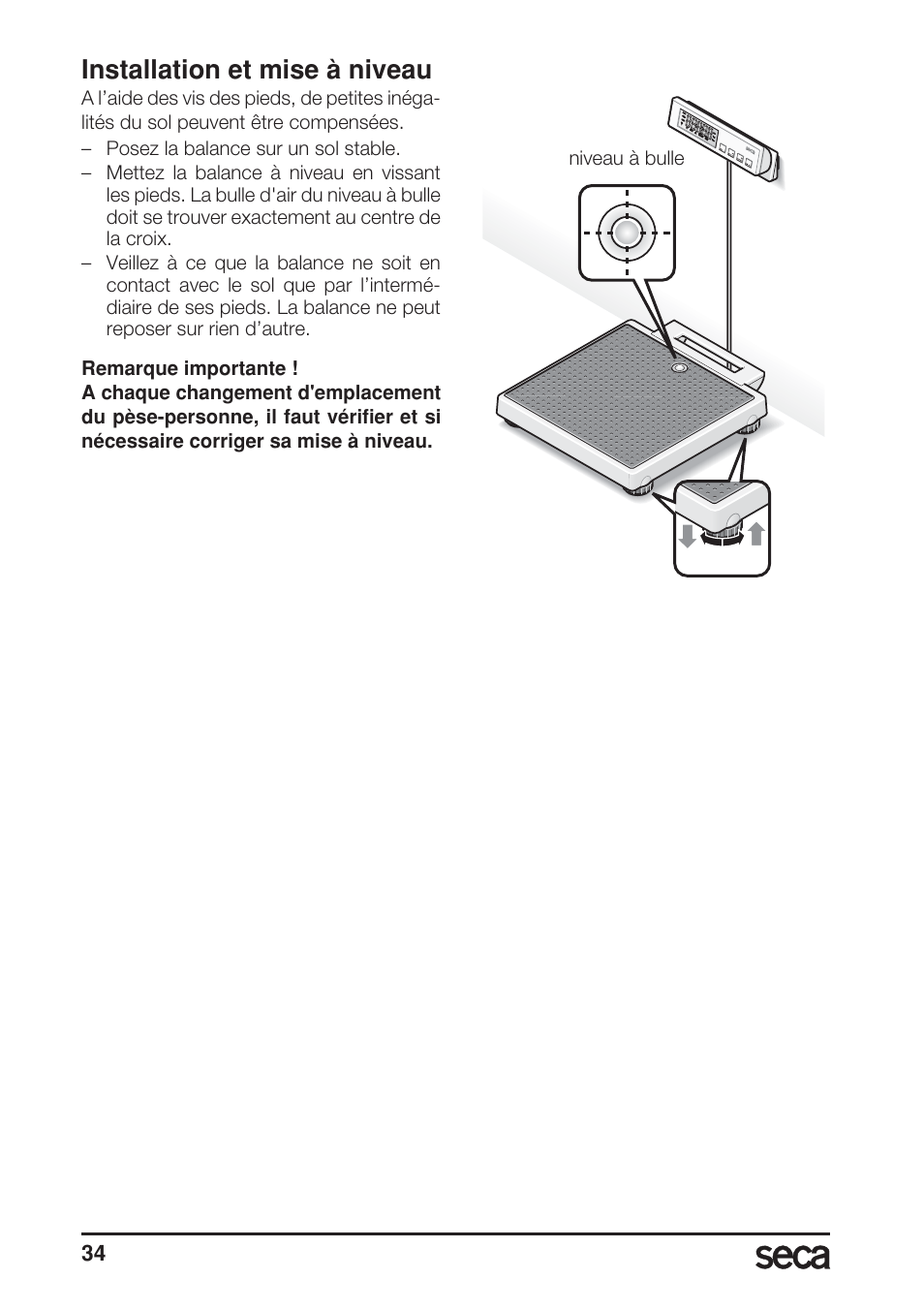 Installation et mise à niveau | Seca 869 User Manual | Page 34 / 102