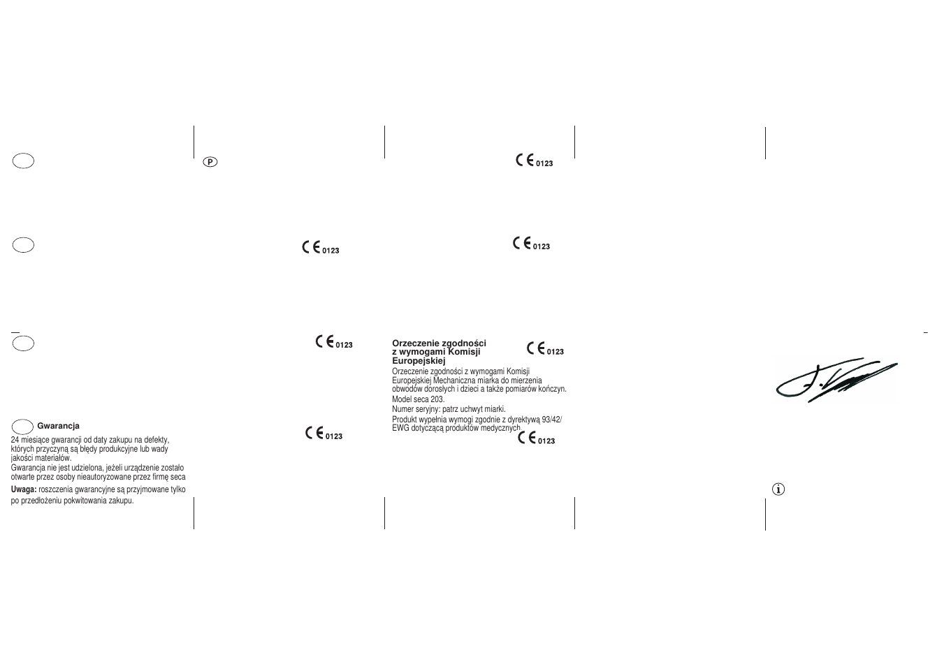 Seca 203 User Manual | Page 2 / 2