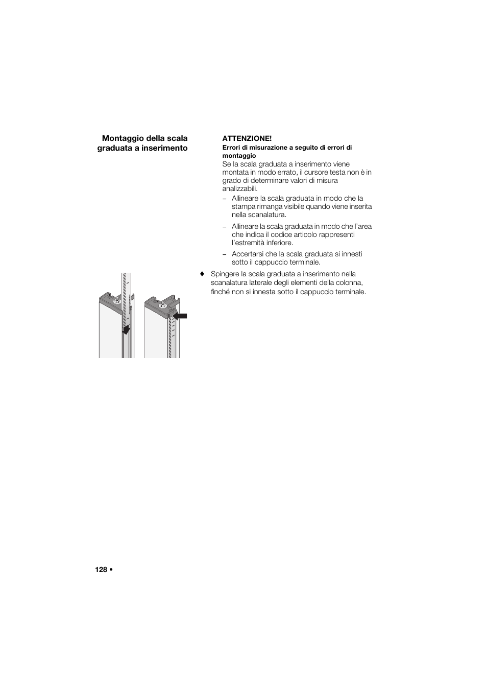 Montaggio della scala graduata a inserimento | Seca 264 User Manual | Page 128 / 275