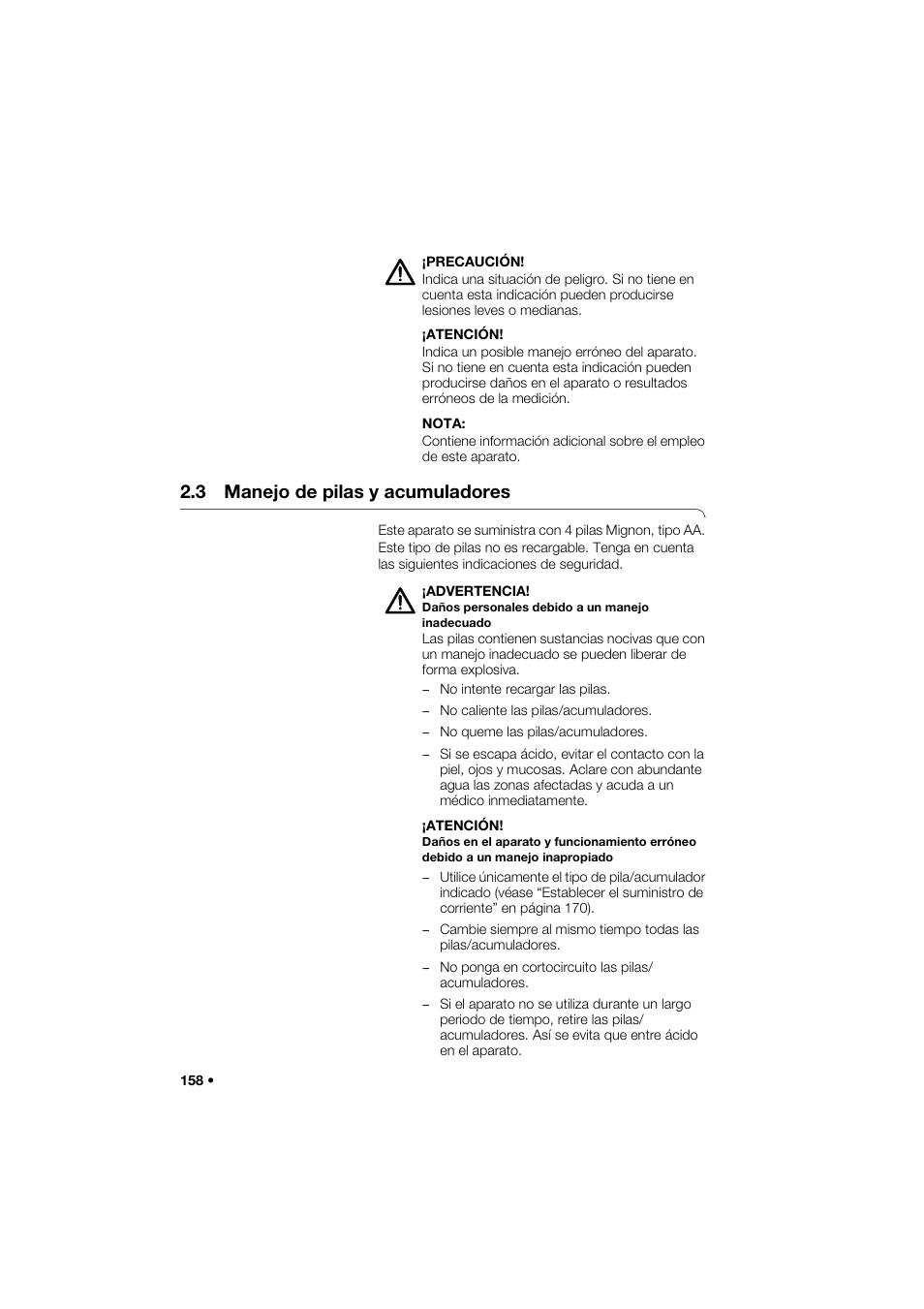 3 manejo de pilas y acumuladores | Seca 264 User Manual | Page 158 / 275