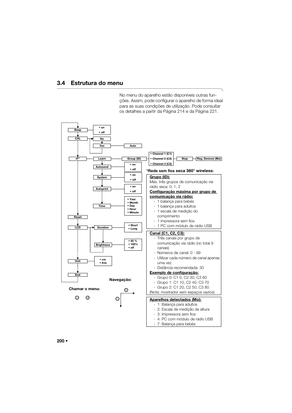 4 estrutura do menu | Seca 264 User Manual | Page 200 / 275