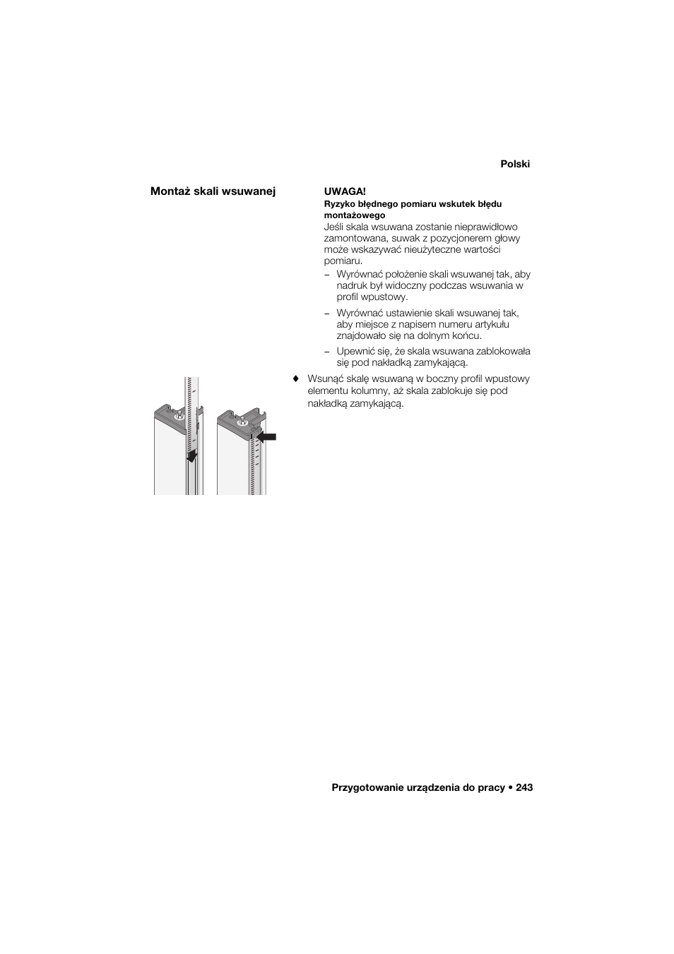 Montaż skali wsuwanej | Seca 264 User Manual | Page 243 / 275
