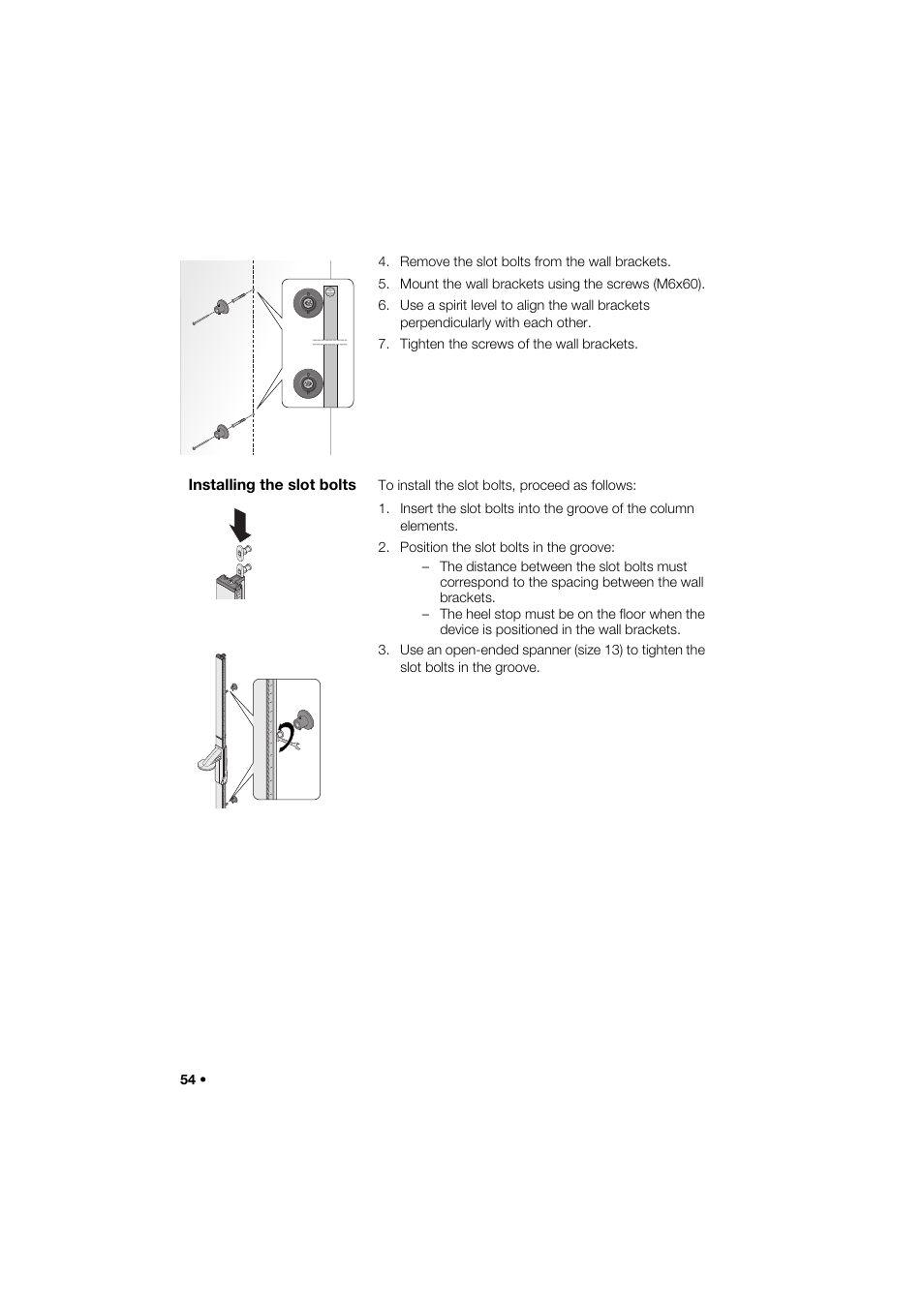 Installing the slot bolts | Seca 264 User Manual | Page 54 / 275