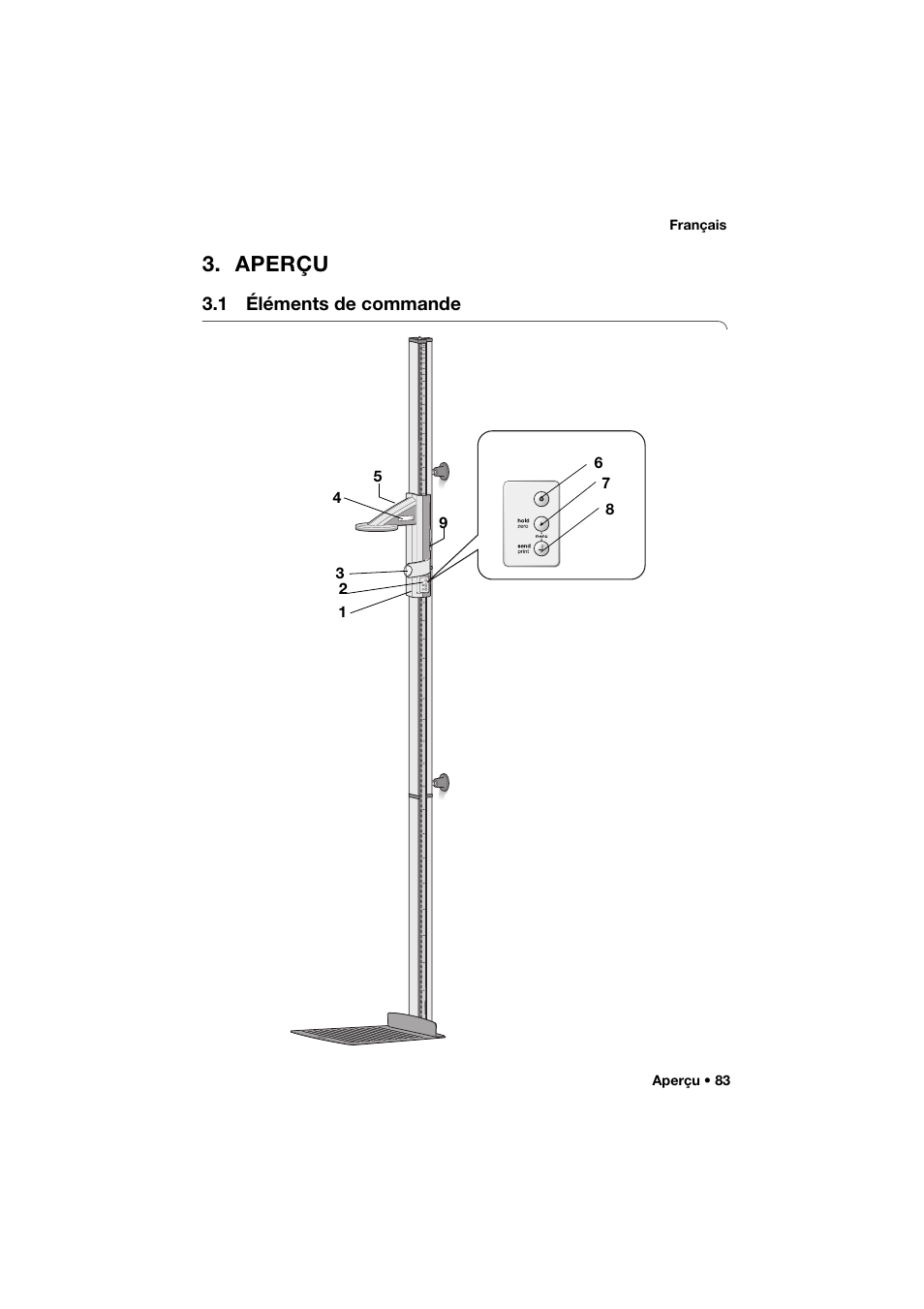 Aperçu, 1 éléments de commande | Seca 264 User Manual | Page 83 / 275