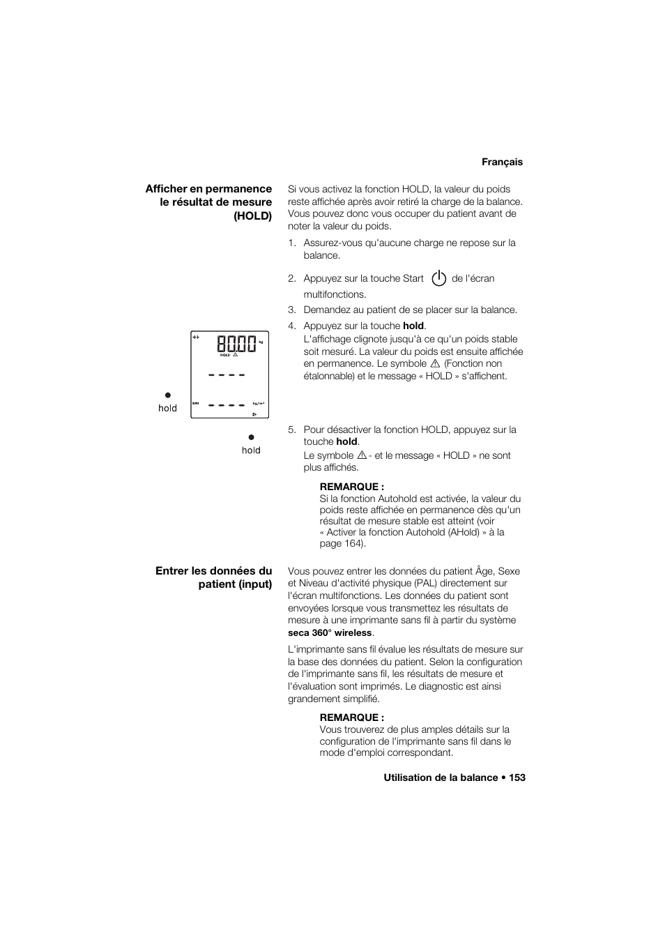 Entrer les données du patient (input) | Seca 285 User Manual | Page 153 / 451