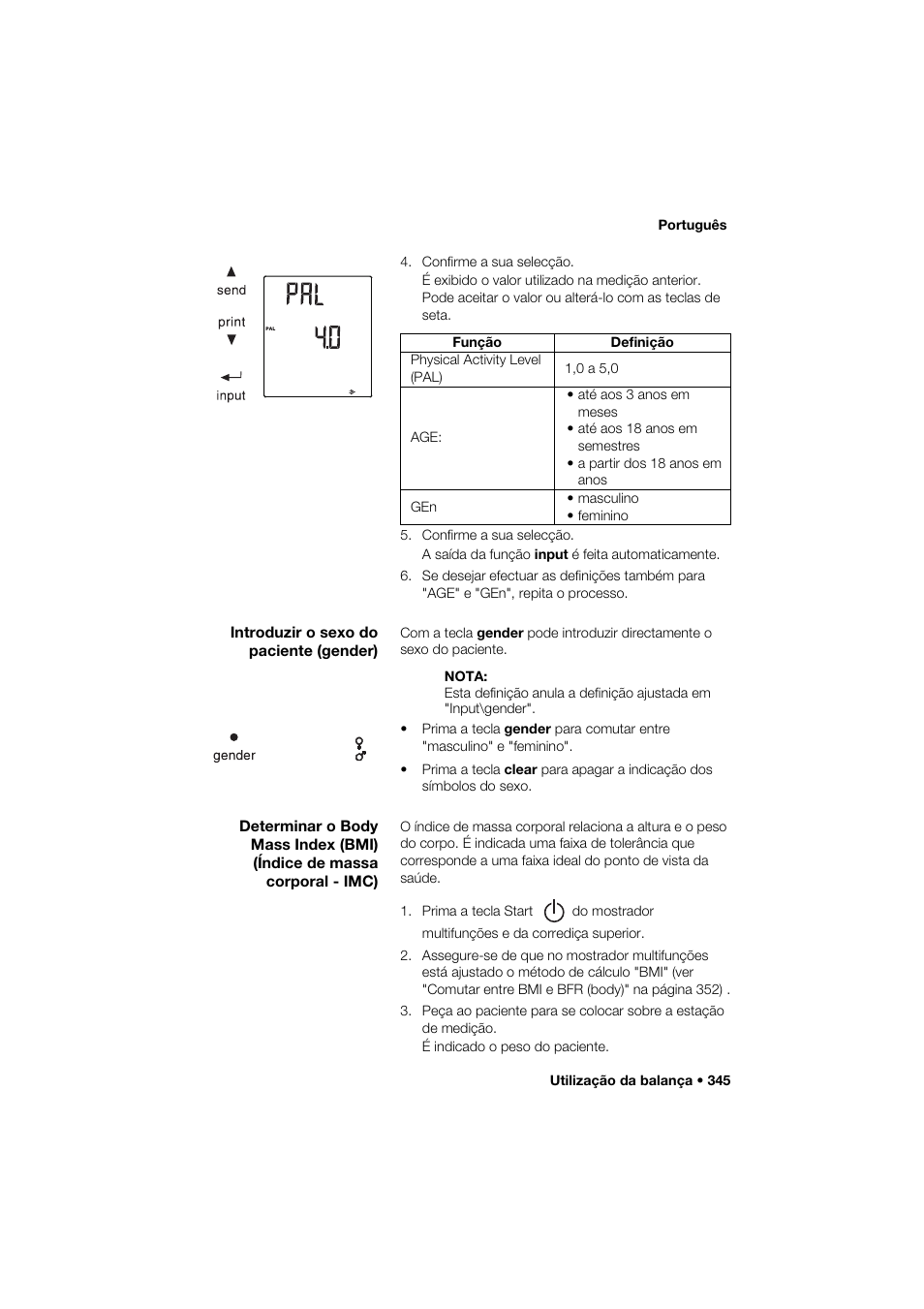Introduzir o sexo do paciente (gender) | Seca 285 User Manual | Page 345 / 451