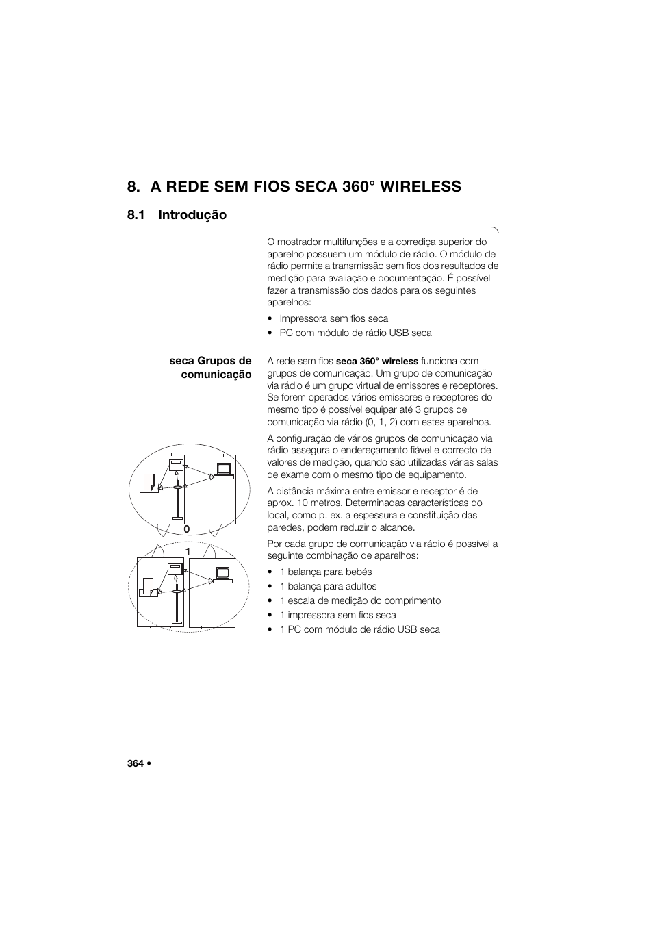 A rede sem fios seca 360° wireless, 1 introdução, Seca grupos de comunicação | Seca 285 User Manual | Page 364 / 451