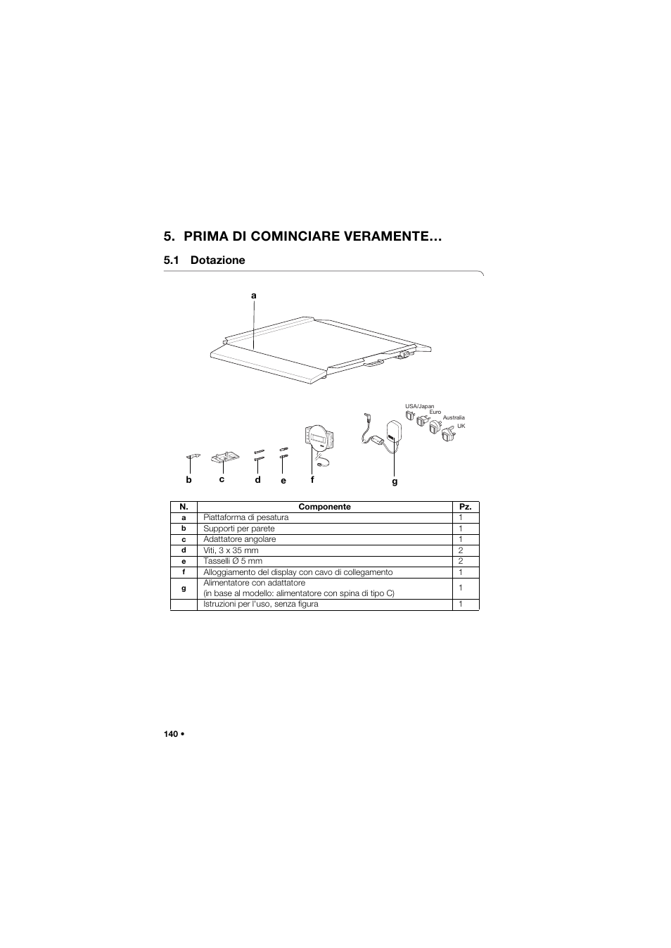 Prima di cominciare veramente, 1 dotazione | Seca 675 User Manual | Page 140 / 292