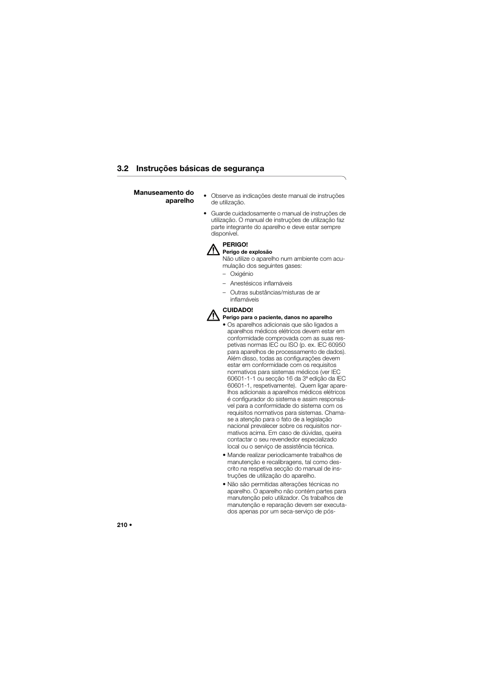 2 instruções básicas de segurança, Manuseamento do aparelho | Seca 675 User Manual | Page 210 / 292