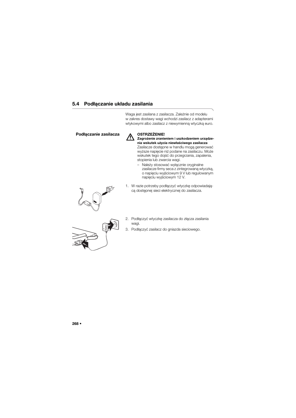 4 podłączanie układu zasilania | Seca 675 User Manual | Page 268 / 292