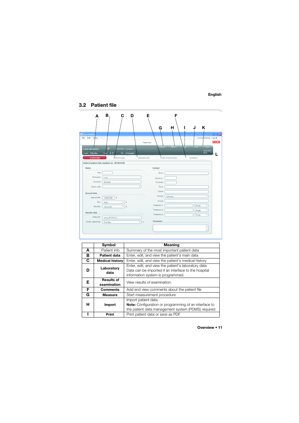 2 patient file | Seca Analitics 115 User Manual | Page 11 / 77