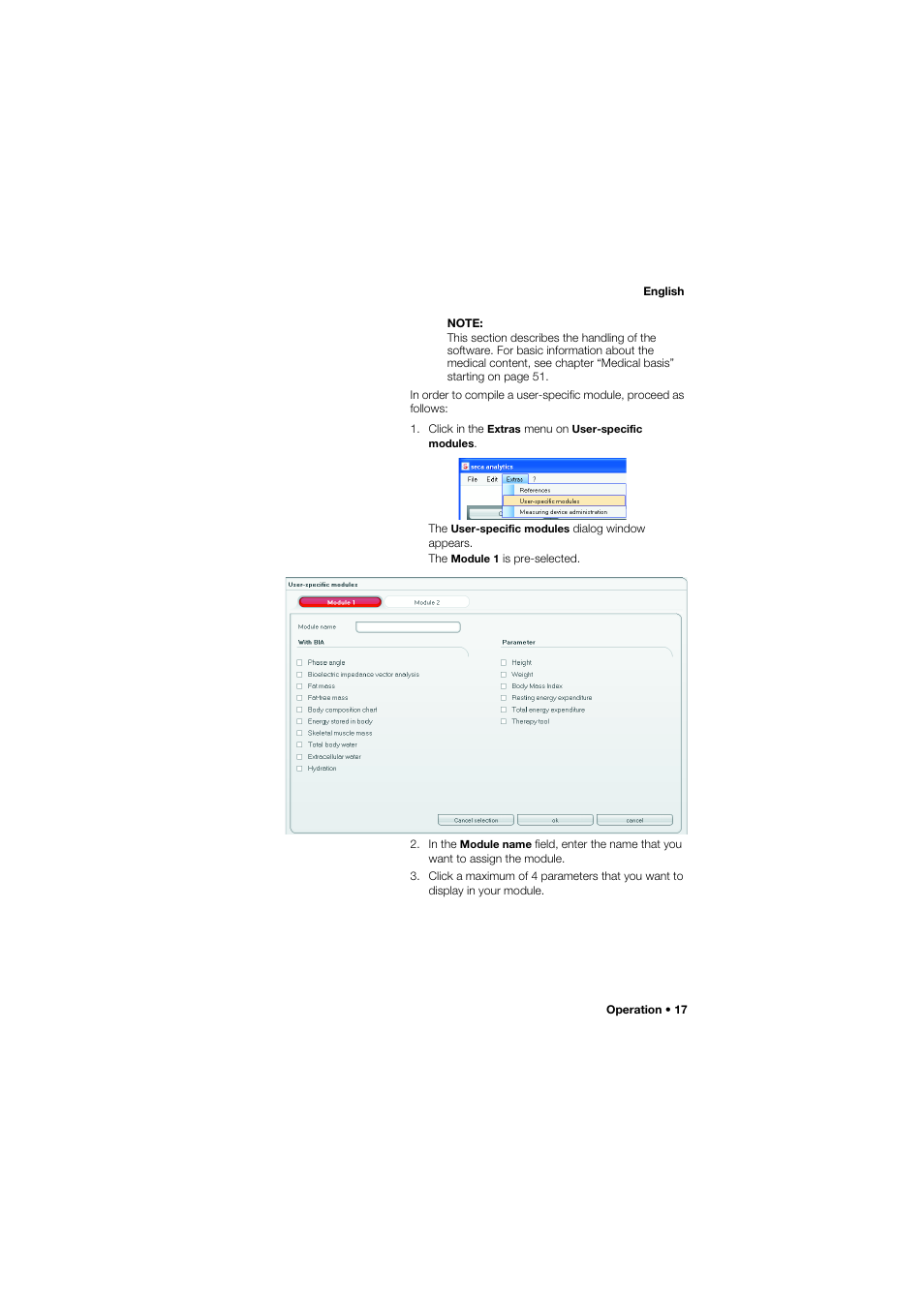 Seca Analitics 115 User Manual | Page 17 / 77