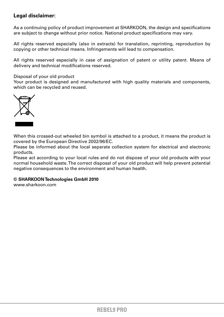 Rebel9 pro | SHARKOON Rebel9 Pro Economy User Manual | Page 16 / 16