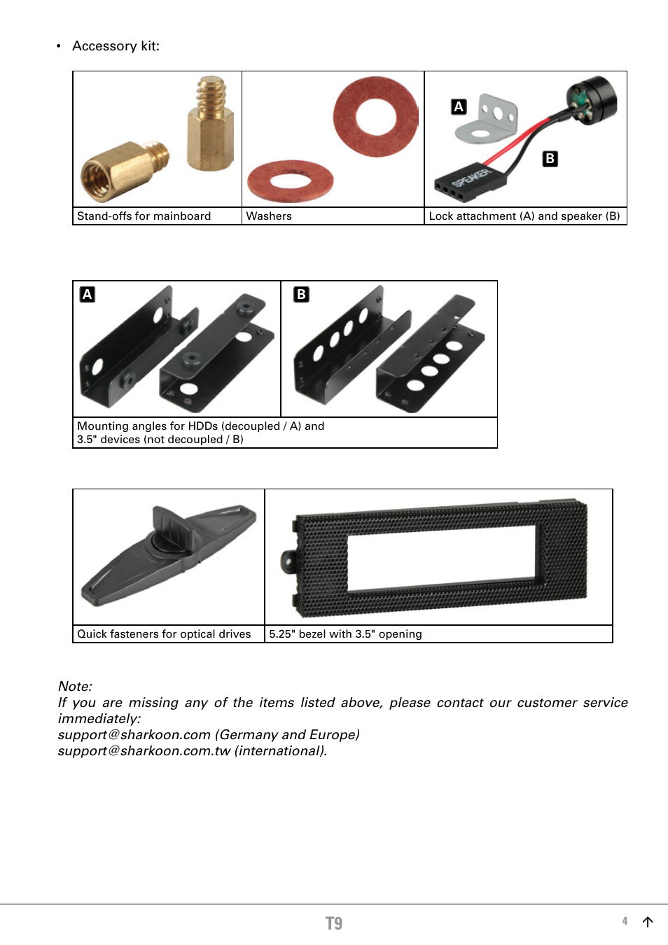 SHARKOON T9 Economy User Manual | Page 4 / 15