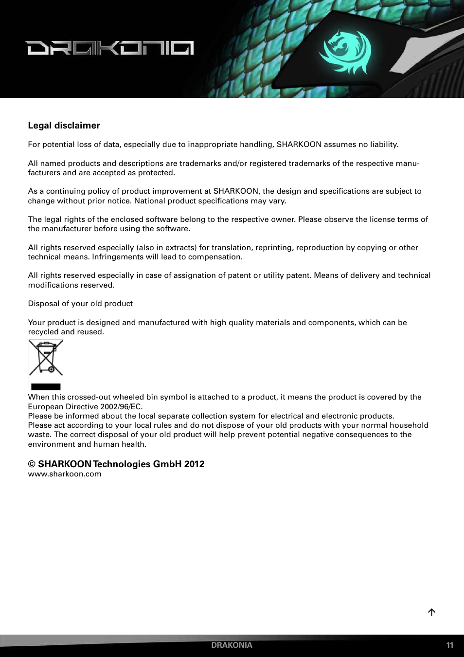 SHARKOON Drakonia User Manual | Page 11 / 11