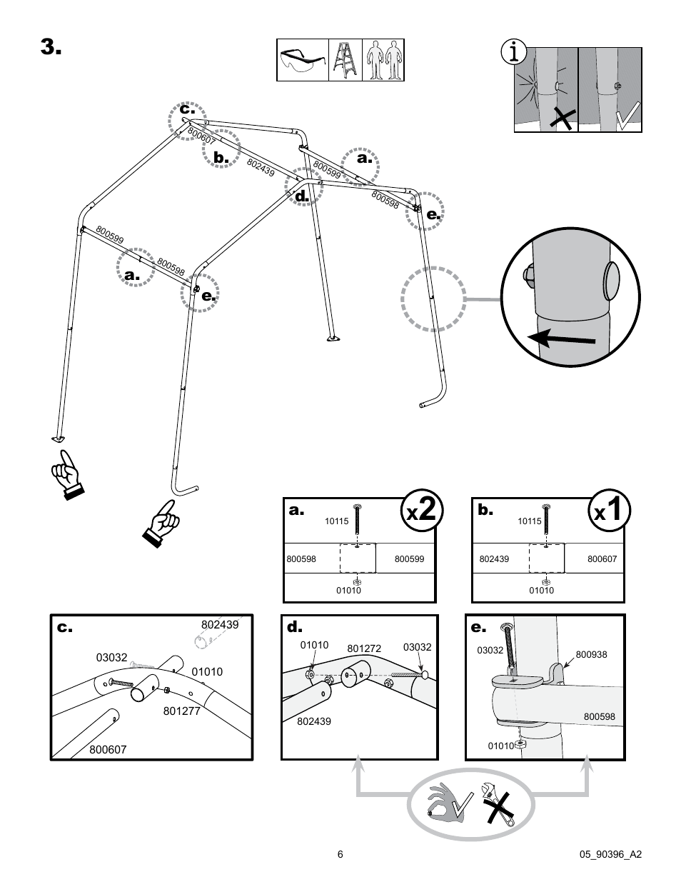 B. d. e. e. e. c. a, D. b. a. a | ShelterLogic 90396 Firewood Seasoning Shed 10 x 10 x 8 User Manual | Page 6 / 27