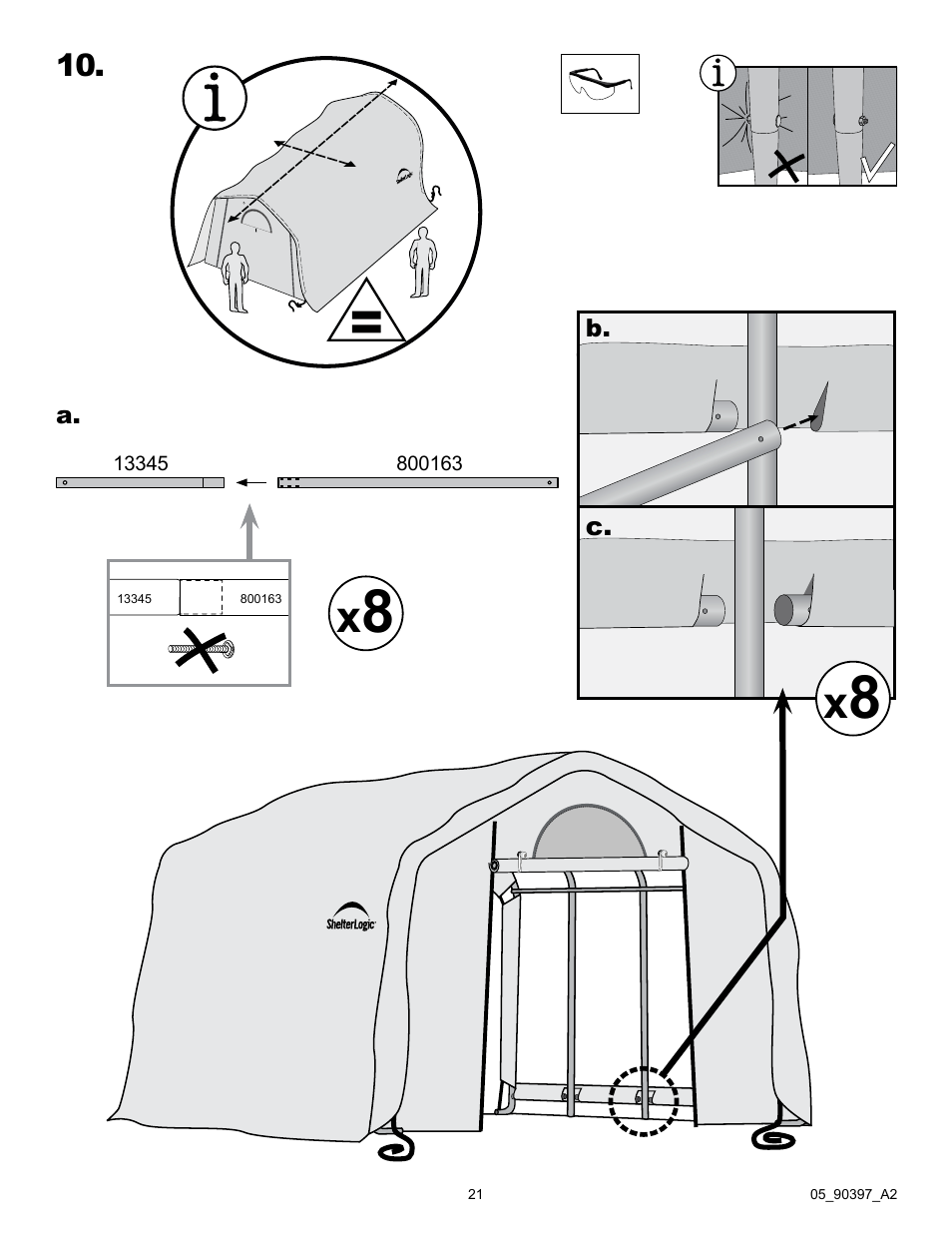 ShelterLogic 90397 Firewood Seasoning Shed 10 x 20 x 8 User Manual | Page 21 / 28