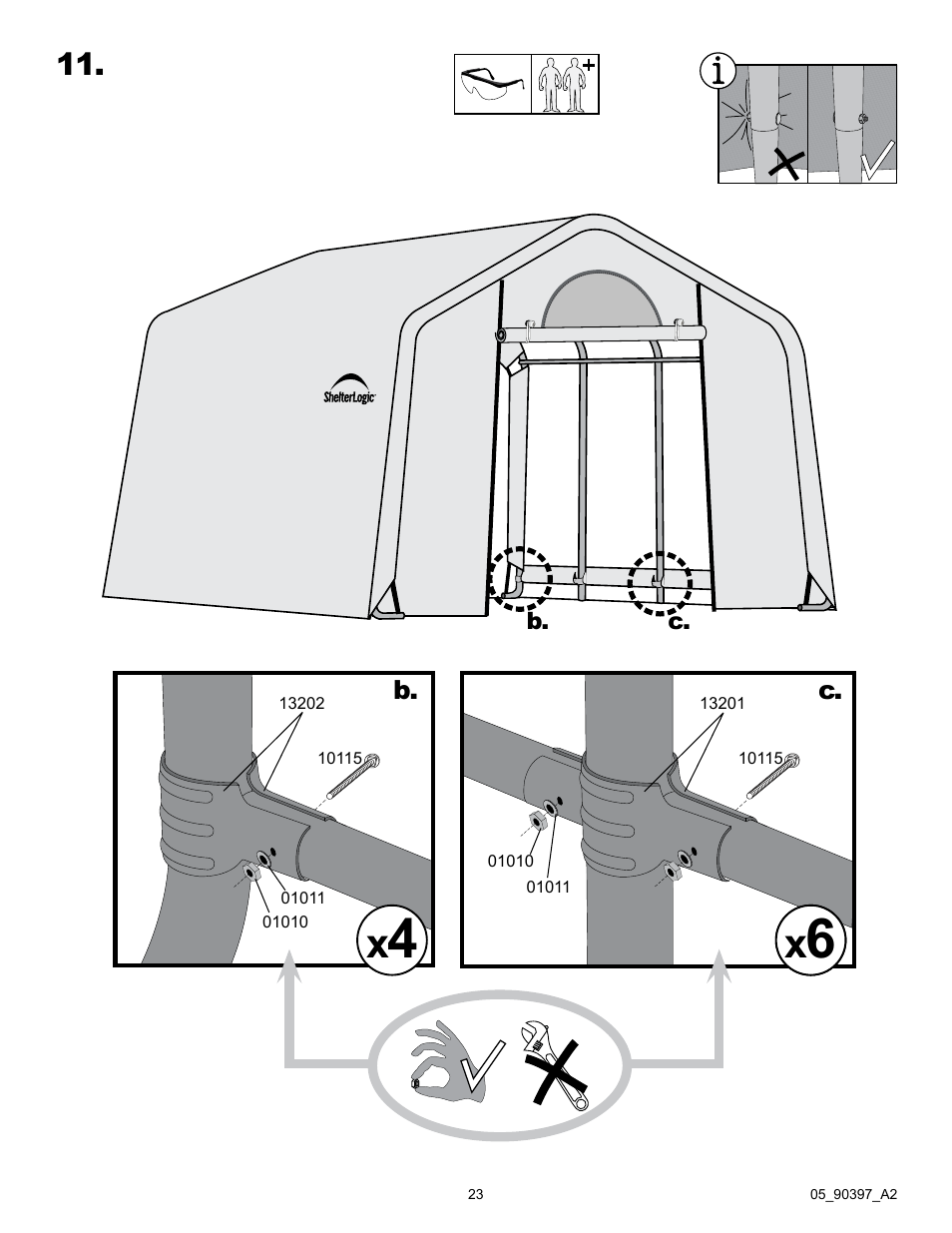ShelterLogic 90397 Firewood Seasoning Shed 10 x 20 x 8 User Manual | Page 23 / 28
