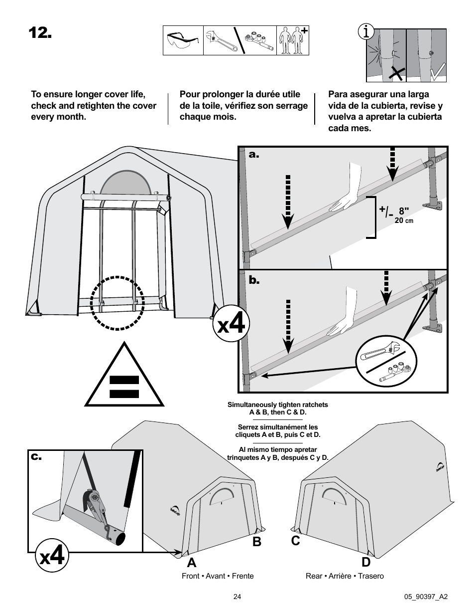 Ab c d | ShelterLogic 90397 Firewood Seasoning Shed 10 x 20 x 8 User Manual | Page 24 / 28