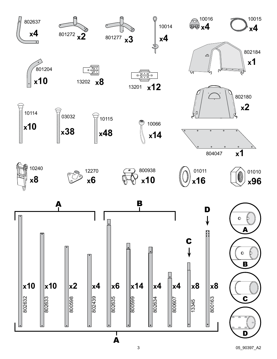 ShelterLogic 90397 Firewood Seasoning Shed 10 x 20 x 8 User Manual | Page 3 / 28