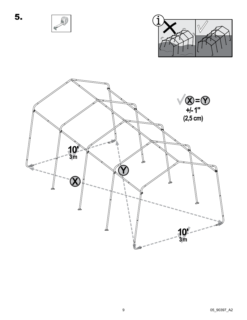 Yx 10 | ShelterLogic 90397 Firewood Seasoning Shed 10 x 20 x 8 User Manual | Page 9 / 28