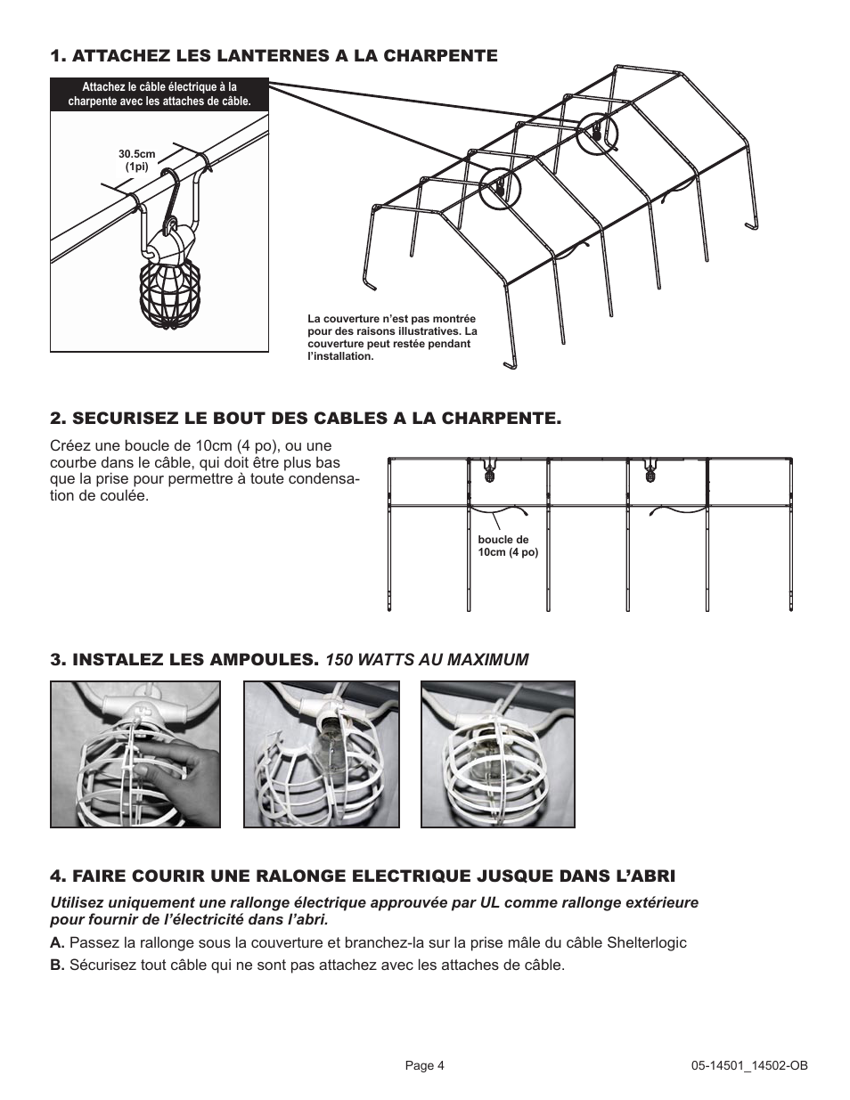 ShelterLogic 14501 ShelterLite Lighting Kit User Manual | Page 4 / 6