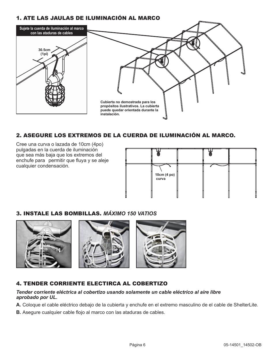 ShelterLogic 14501 ShelterLite Lighting Kit User Manual | Page 6 / 6