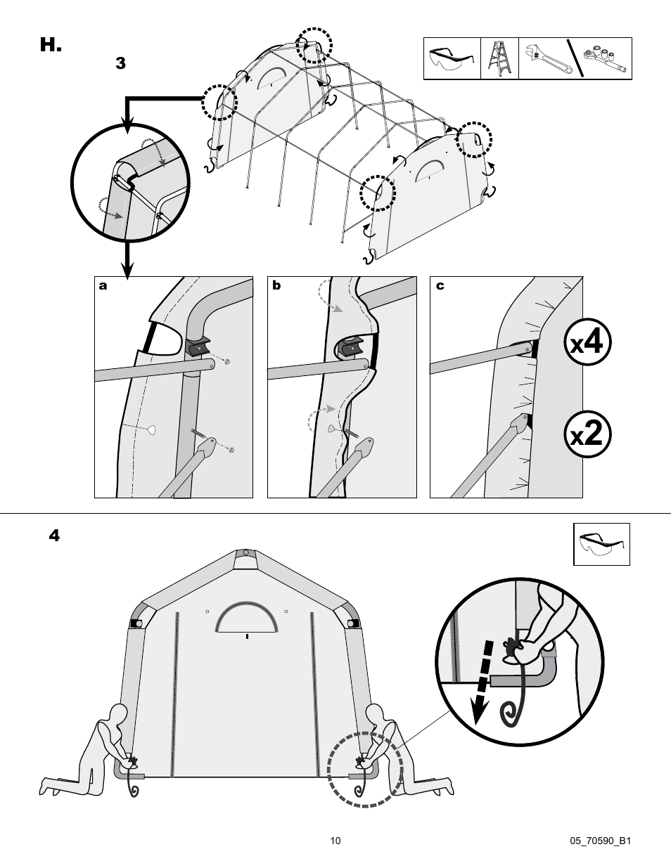 ShelterLogic 70590 GrowIt Heavy Duty Greenhouse 12 x 20 x 8 User Manual | Page 10 / 16