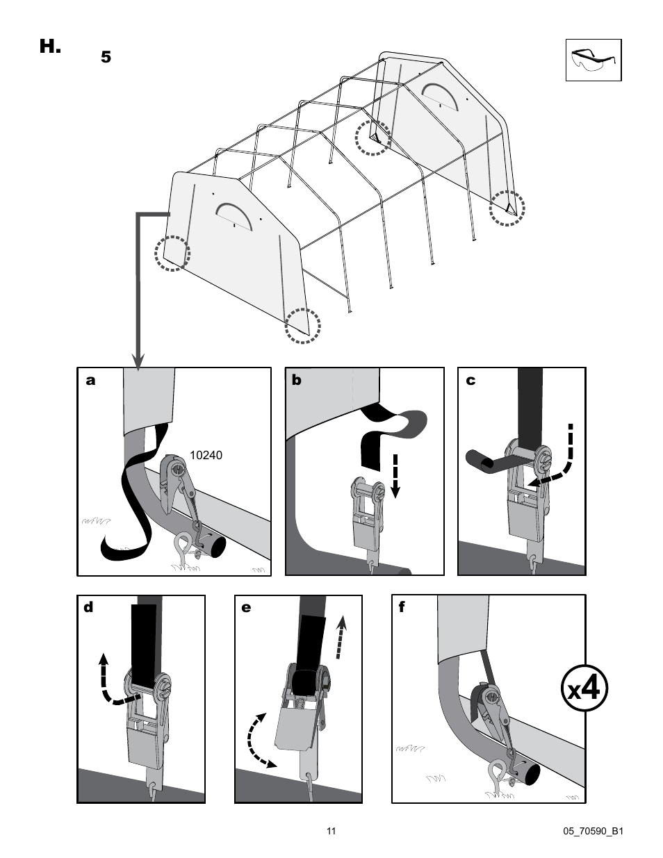 ShelterLogic 70590 GrowIt Heavy Duty Greenhouse 12 x 20 x 8 User Manual | Page 11 / 16