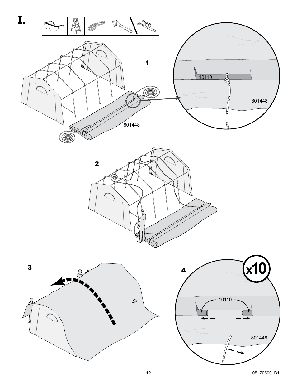 ShelterLogic 70590 GrowIt Heavy Duty Greenhouse 12 x 20 x 8 User Manual | Page 12 / 16