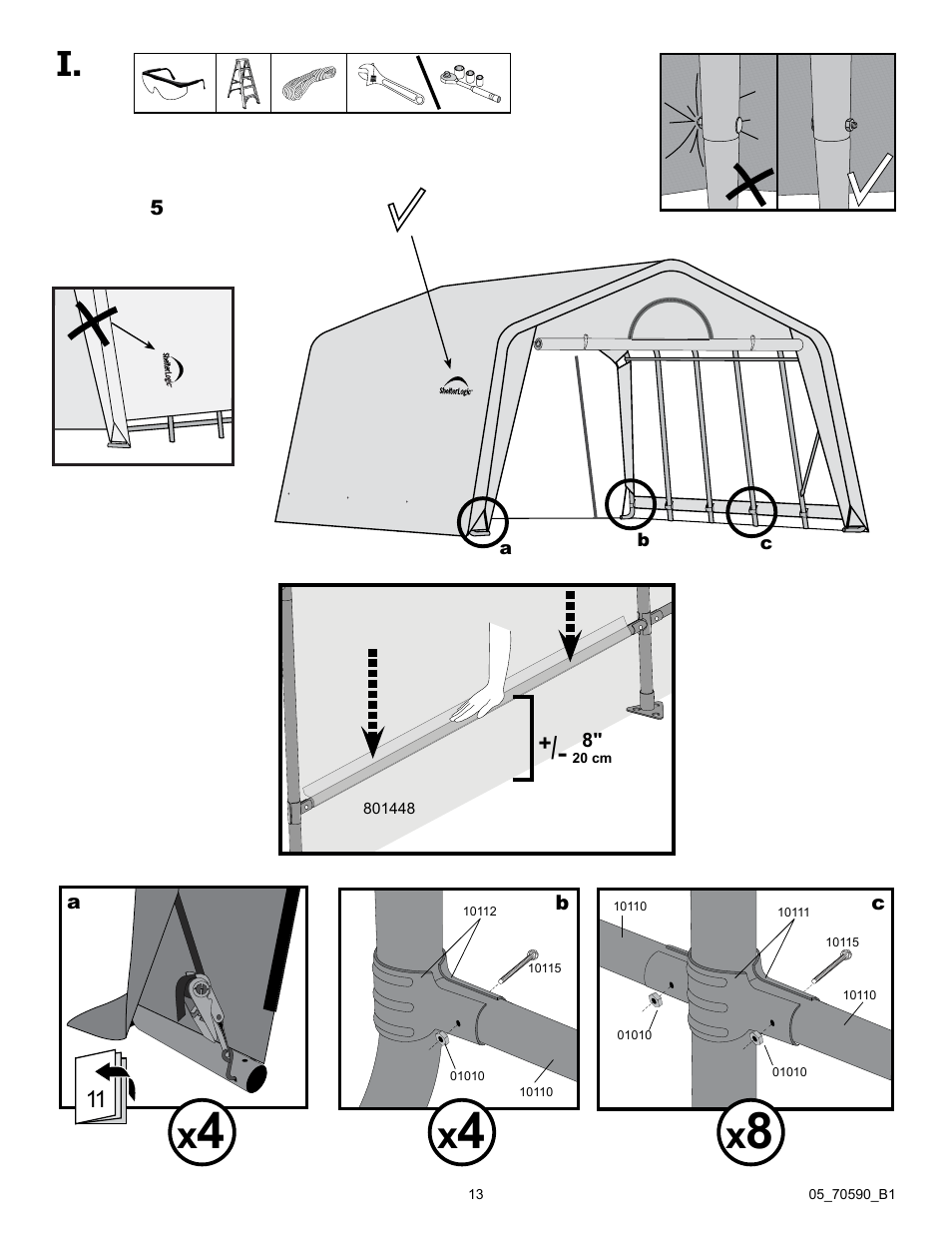 ShelterLogic 70590 GrowIt Heavy Duty Greenhouse 12 x 20 x 8 User Manual | Page 13 / 16
