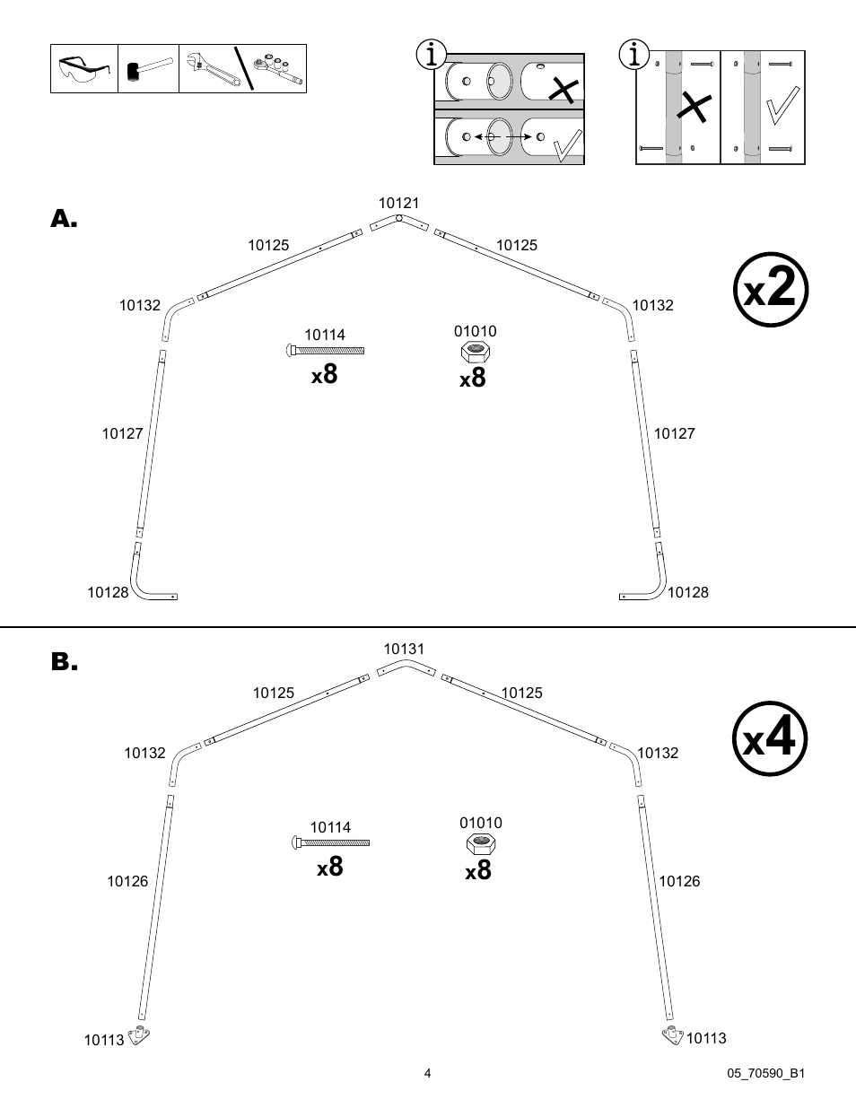 A. b | ShelterLogic 70590 GrowIt Heavy Duty Greenhouse 12 x 20 x 8 User Manual | Page 4 / 16