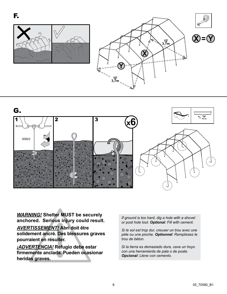 F. g | ShelterLogic 70590 GrowIt Heavy Duty Greenhouse 12 x 20 x 8 User Manual | Page 8 / 16