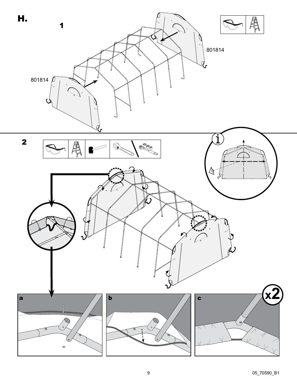 ShelterLogic 70590 GrowIt Heavy Duty Greenhouse 12 x 20 x 8 User Manual | Page 9 / 16