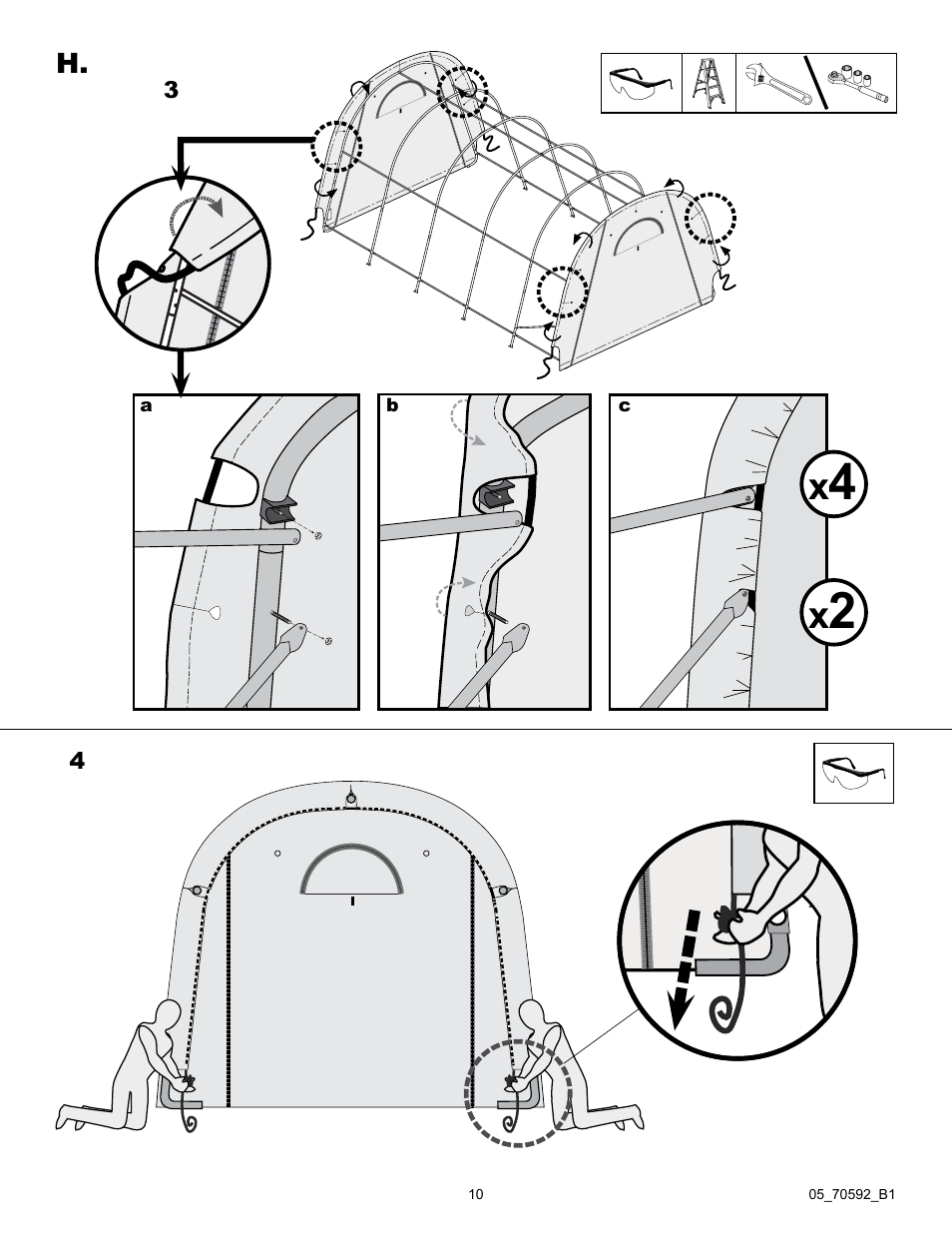 ShelterLogic 70592 GrowIt Heavy Duty Round Greenhouse 12 x 20 x 8 User Manual | Page 10 / 16